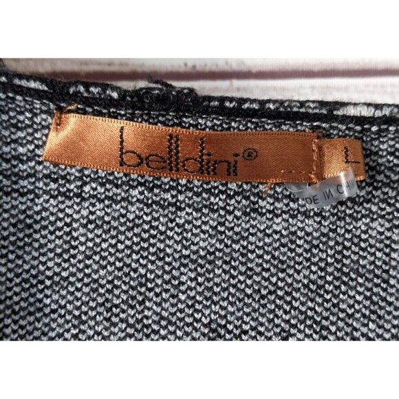 Belldini Women Houngstooth Cardigan Coat Open Front Above Knee Hooded Knit SizeL - Picture 5 of 14